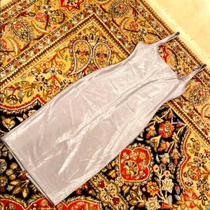 American Apparel Body con silver dress square neck